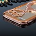 iPhone 6 6s Plus 5.5 - Rose Gold Aluminum Metal Hard Bumper Frame with Glossy Diamond Rhinestone Protective Cover Case
